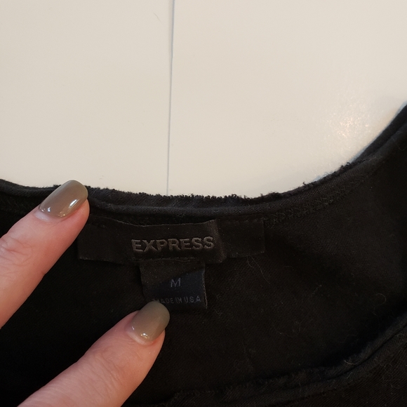 Express Black and Silver Graphic Tee, Size Medium - Picture 4 of 4